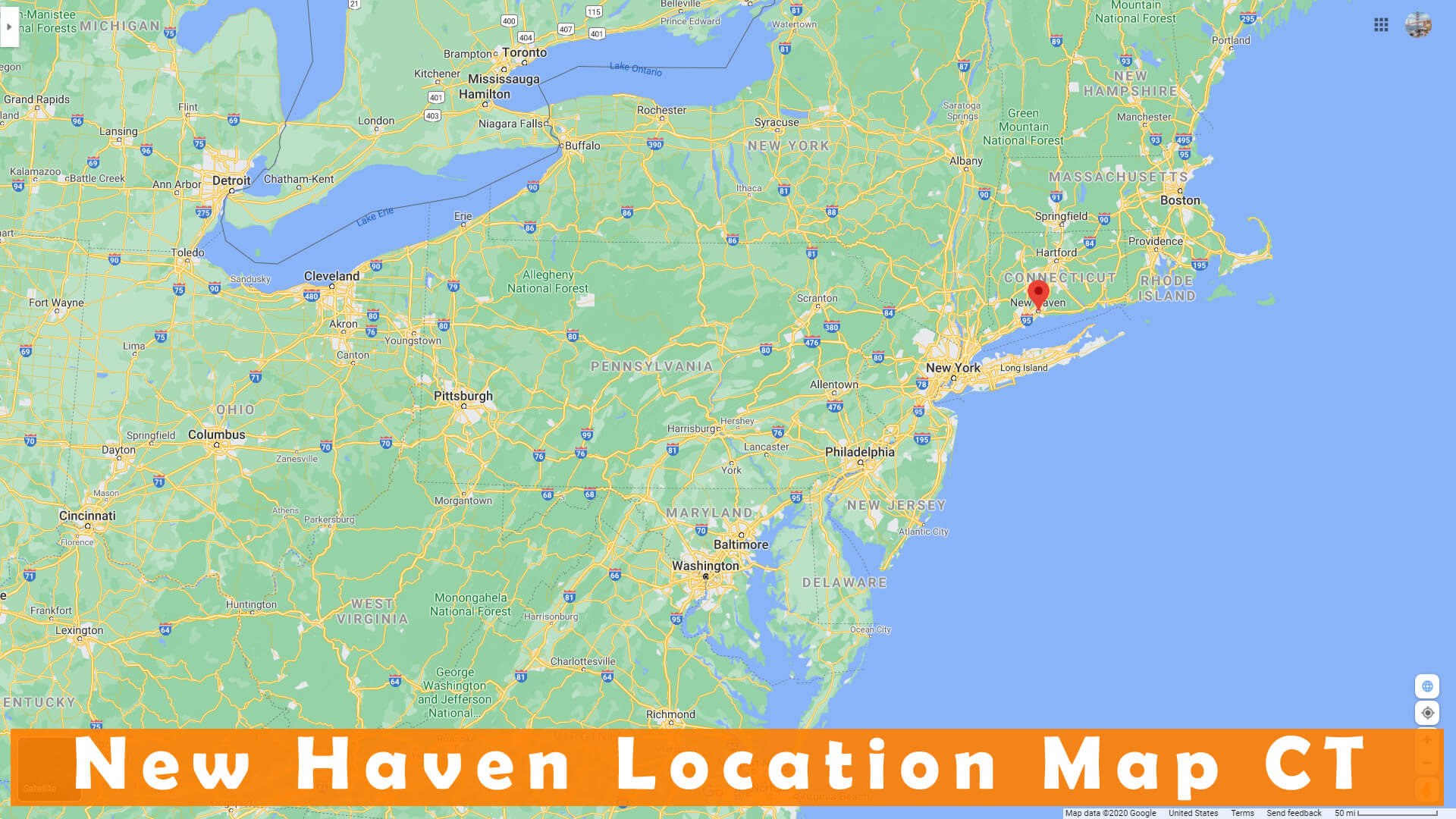 New Haven Location Map CT